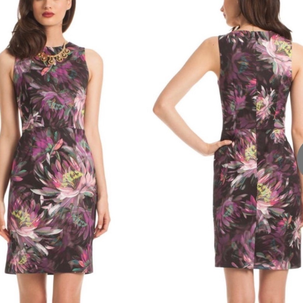 Kurdson Painted Water Lilly Faille Floral Dress